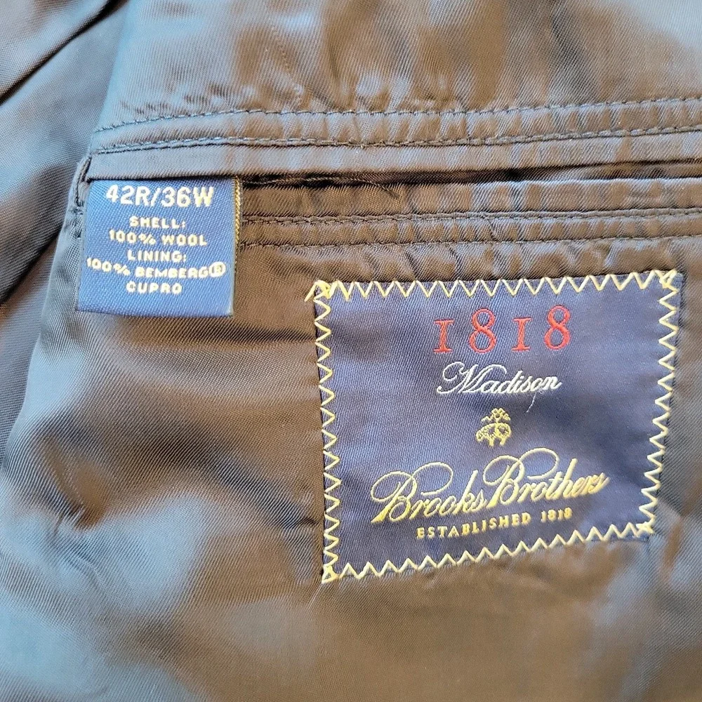Brooks Brothers Jacket Men's 42R Madison Gray Pinstripes Blazer Made in USA